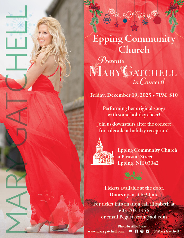 Mary Gatchell Christmas Concert in New Hampshire!